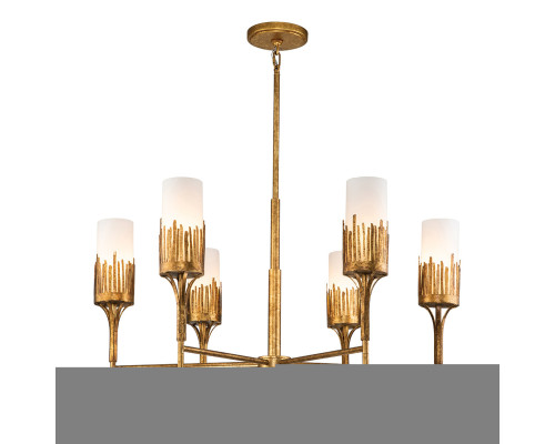 Люстра Quintiesse QN-SAWGRASS-6-DG-O Sawgrass 6 lt Chandelier Gold Leaf with Antique Glaze