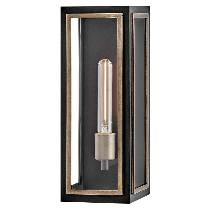 Бра Quintiesse QN-SHAW-1M-BK Hinkley Shaw Shaw 1 lt Wall Lantern Black with Burnished Bronze accents · Quintiesse · quintiesse-qn-shaw-1m-bk