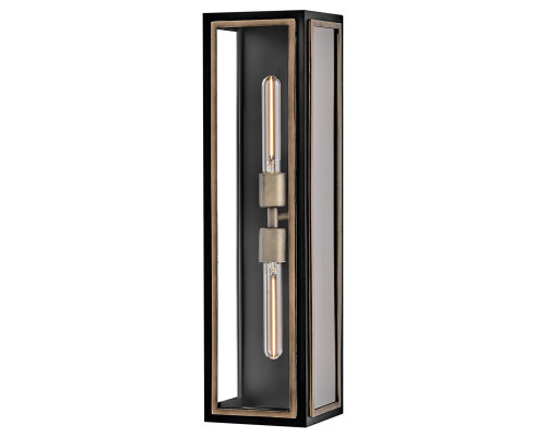 Бра Quintiesse QN-SHAW-2M-BK Hinkley Shaw Shaw 2 lt Wall Lantern Black with Burnished Bronze accents