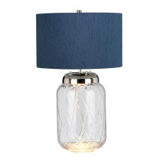 Настільна лампа Quintiesse QN-SOLA-TL-L-BLU Sola 2 Light Table Lamp Breton Shade Polished Nickel