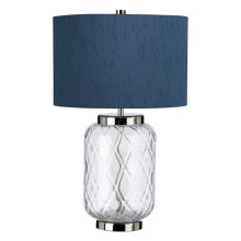 Настільна лампа Quintiesse QN-SOLA-TL-S-BLU Sola 1 Light Table Lamp Breton Shade Polished Nickel · Quintiesse · quintiesse-qn-sola-tl-s-blu