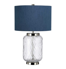 Настільна лампа Quintiesse QN-SOLA-TL-S-BLU Sola 1 Light Table Lamp Breton Shade Polished Nickel
