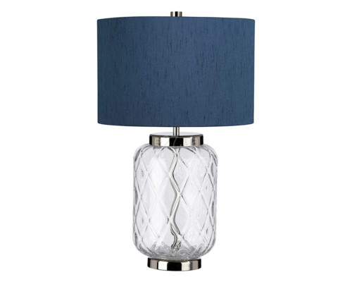 Настільна лампа Quintiesse QN-SOLA-TL-S-BLU Sola 1 Light Table Lamp Breton Shade Polished Nickel
