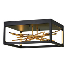 Люстра Quintiesse QN-STYX-LED-F-BG Hinkley Styx Styx LED Flush Black & Gilded Gold, 8 Вт, 931 лм, 3000К · Quintiesse · quintiesse-qn-styx-led-f-bg