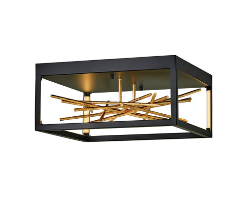 Люстра Quintiesse QN-STYX-LED-F-BG Hinkley Styx Styx LED Flush Black & Gilded Gold, 8 Вт, 931 лм, 3000К