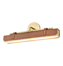 Бра Quintiesse QN-VALISE-W-VBS-CL Alora Valise Valise LED Wall Light Vintage Brass/Cognac Leather, 18 Вт, 690 лм, 2700К