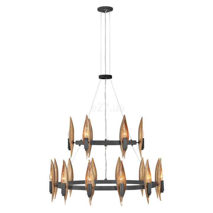 Люстра Quintiesse QN-WILLOW18-CBK Hinkley Willow Willow 18 Light Chandelier Carbon Black with Deluxe Gold · Quintiesse · quintiesse-qn-willow18-cbk
