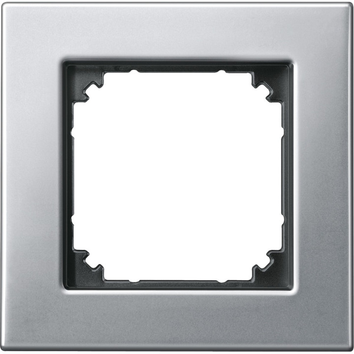 Рамка 1 пост Schneider Electric 475160 Merten System M, платина-срібло, метал · Schneider Electric · schneider-electric-475160