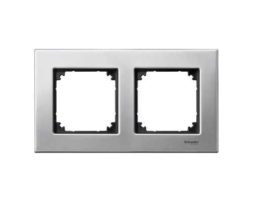 Рамка 2 поста Schneider Electric 475260 Merten System M, платина-срібло, метал