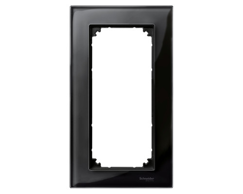 Рамка 2 поста вертикальна Schneider Electric 487803 Merten System M, онікс, скло