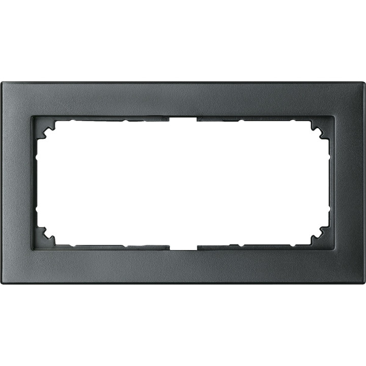 Рамка 2 поста вертикальна Schneider Electric 488814 Merten System M, антрацит · Schneider Electric · schneider-electric-488814