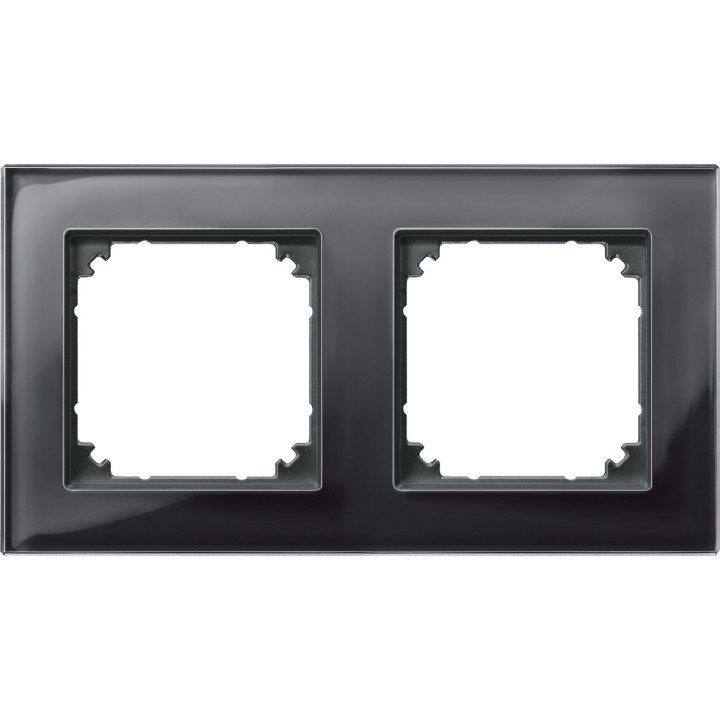 Рамка 2 поста Schneider Electric 489203 Merten System M, онікс, скло · Schneider Electric · schneider-electric-489203