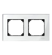Рамка 2 поста Schneider Electric 489219 Merten System M, діамант, скло