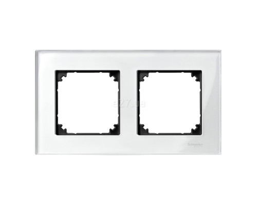 Рамка 2 поста Schneider Electric 489219 Merten System M, діамант, скло