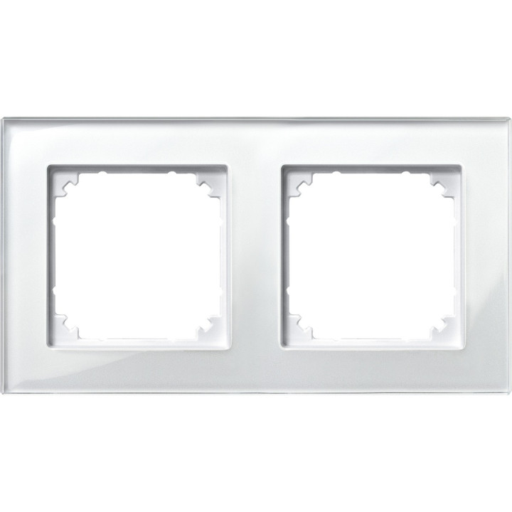 Рамка 2 поста Schneider Electric 489219 Merten System M, діамант, скло · Schneider Electric · schneider-electric-489219