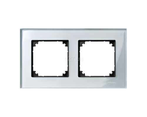 Рамка 2 поста Schneider Electric 489260 Merten System M, алмаз, скло