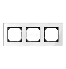 Рамка 3 поста Schneider Electric 489319 Merten System M, діамант, скло