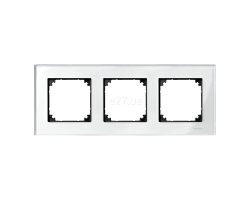 Рамка 3 поста Schneider Electric 489319 Merten System M, діамант, скло
