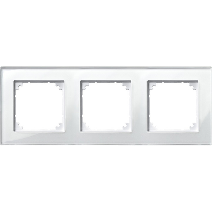 Рамка 3 поста Schneider Electric 489319 Merten System M, діамант, скло · Schneider Electric · schneider-electric-489319