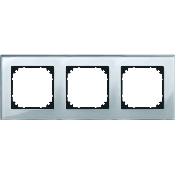 Рамка 3 поста Schneider Electric 489360 Merten System M, алмаз, скло · Schneider Electric · schneider-electric-489360