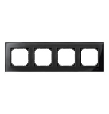Рамка 4 поста Schneider Electric 489403 Merten System M, онікс, скло