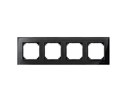 Рамка 4 поста Schneider Electric 489403 Merten System M, онікс, скло