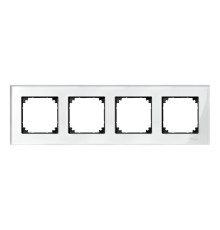 Рамка 4 поста Schneider Electric 489419 Merten System M, діамант, скло
