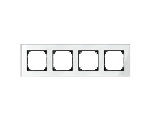 Рамка 4 поста Schneider Electric 489419 Merten System M, діамант, скло