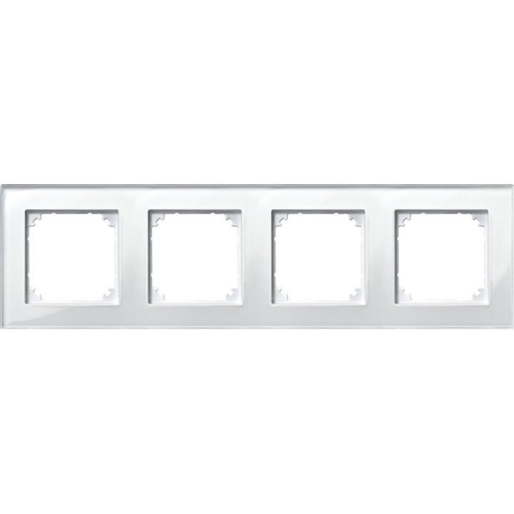 Рамка 4 поста Schneider Electric 489419 Merten System M, діамант, скло · Schneider Electric · schneider-electric-489419