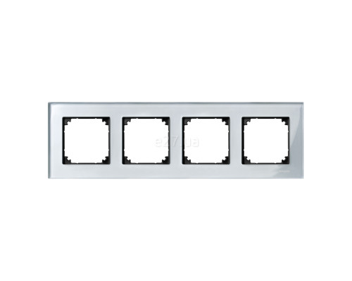 Рамка 4 поста Schneider Electric 489460 Merten System M, алмаз, скло