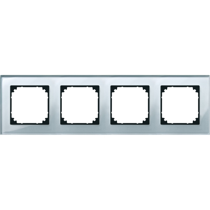 Рамка 4 поста Schneider Electric 489460 Merten System M, алмаз, скло · Schneider Electric · schneider-electric-489460