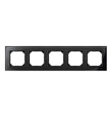 Рамка 5 постів Schneider Electric 489503 Merten System M, онікс, скло