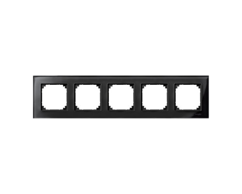 Рамка 5 постів Schneider Electric 489503 Merten System M, онікс, скло