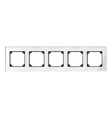 Рамка 5 постів Schneider Electric 489519 Merten System M, діамант, скло