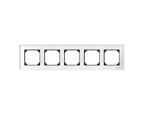 Рамка 5 постів Schneider Electric 489519 Merten System M, діамант, скло
