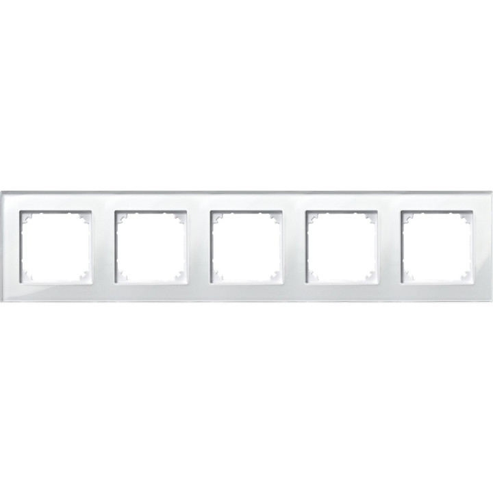 Рамка 5 постів Schneider Electric 489519 Merten System M, діамант, скло · Schneider Electric · schneider-electric-489519