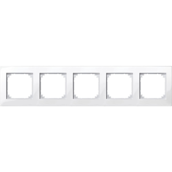 Рамка 5 постів Schneider Electric 515519 Merten System M, полярно-білий · Schneider Electric · schneider-electric-515519