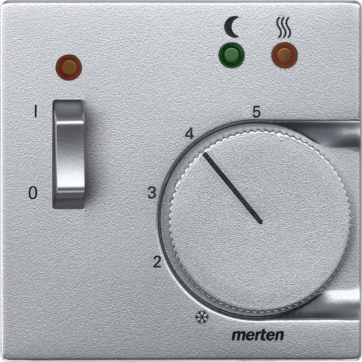 Лицьова панель терморегулятора Schneider Electric 535860 Merten System M, алюміній · Schneider Electric · schneider-electric-535860