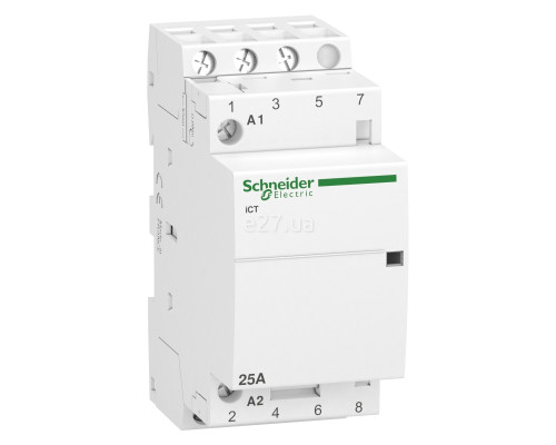 Контактор Schneider Electric A9C20833 Acti9 iCT, 3NO, 25A, на DIN-рейку