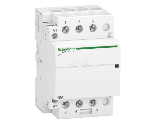Контактор Schneider Electric A9C20843 Acti9 iCT, 3P, 3NO, 40A, на DIN-рейку