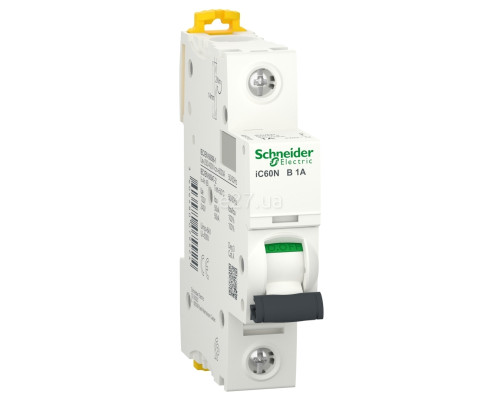 Автоматичний вимикач Schneider Electric A9F73101 Acti9 iC60N, 1P, 1A, B, 50kA, на DIN-рейку