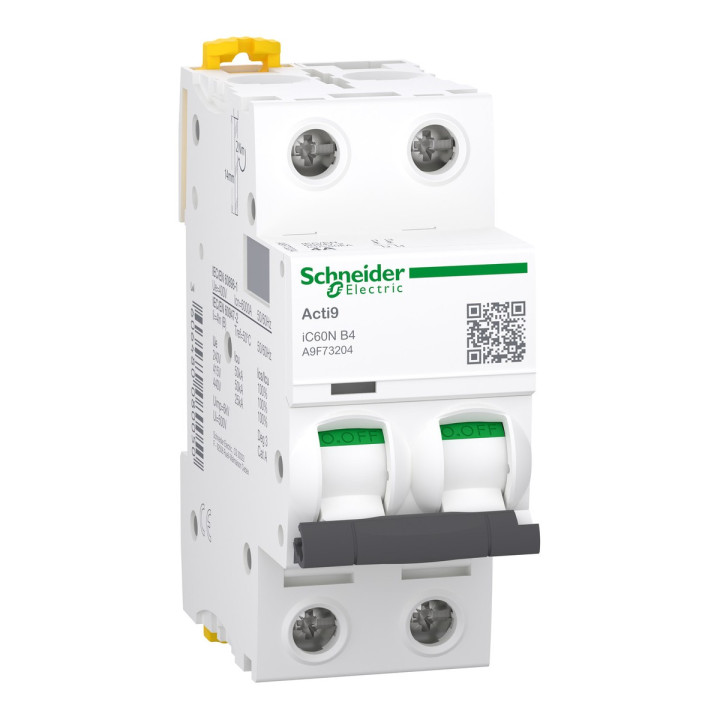 Автоматичний вимикач Schneider Electric A9F73204 Acti9 iC60N, 2P, 4A, B, 10kA, ip20, на DIN-рейку · Schneider Electric · schneider-electric-a9f73204