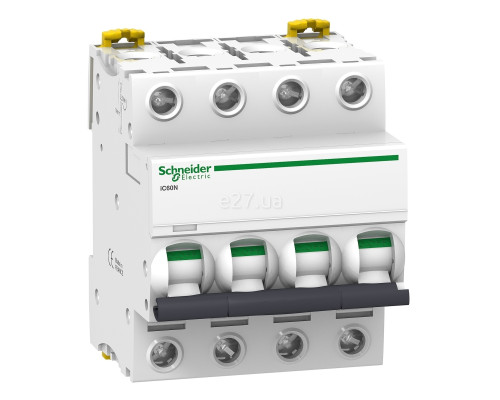 Автоматичний вимикач Schneider Electric A9F73403 Acti9 iC60N, 4P, 3A, B, 6kA, ip20, на DIN-рейку