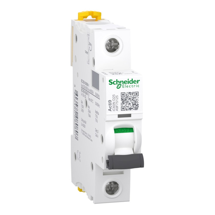Автоматичний вимикач Schneider Electric A9F75125 Acti9 iC60N, 1P, 25A, D, 10kA, ip20, на DIN-рейку · Schneider Electric · schneider-electric-a9f75125