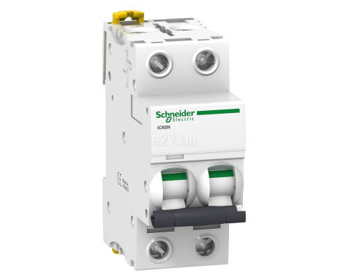 Автоматичний вимикач Schneider Electric A9F78206 Acti9 iC60N, 2P, 6A, B, на DIN-рейку
