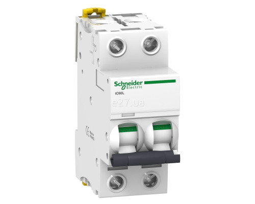 Автоматичний вимикач Schneider Electric A9F94202 Acti9 iC60L, 2P, 2A, C, на DIN-рейку