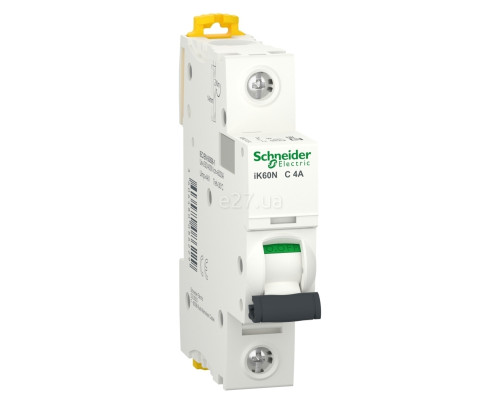Автоматичний вимикач Schneider Electric A9K24104 Acti9 iK60, 1P, 4A, C, на DIN-рейку