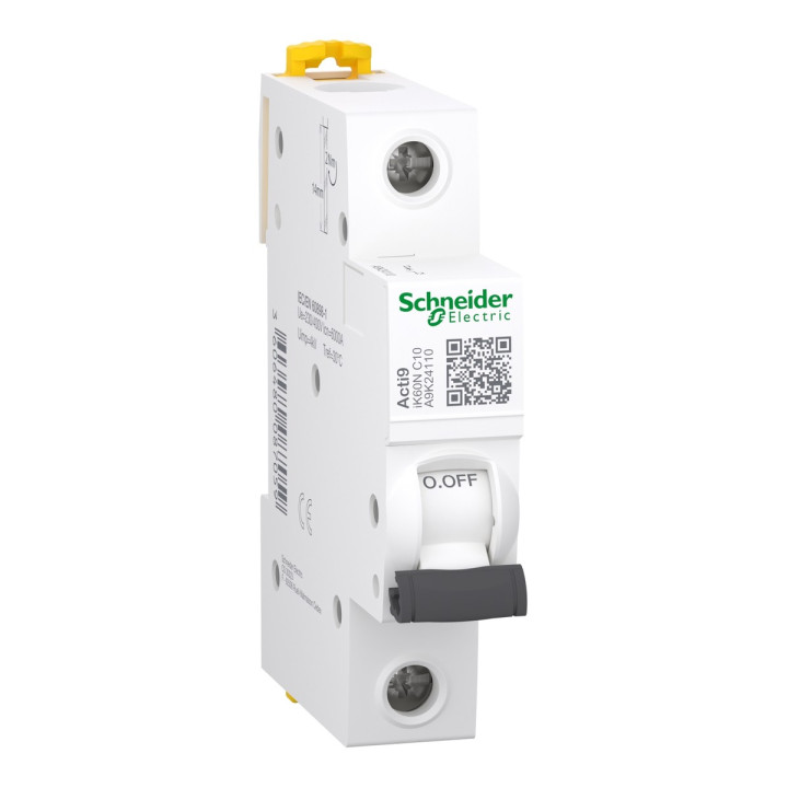 Автоматичний вимикач Schneider Electric A9K24110 Acti9 iK60, 1P, 10A, C, 6kA, на DIN-рейку · Schneider Electric · schneider-electric-a9k24110
