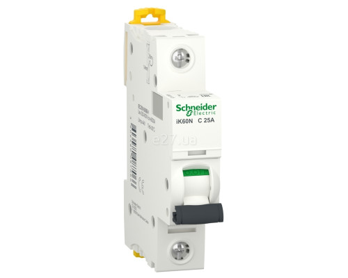 Автоматичний вимикач Schneider Electric A9K24125 Acti9 iK60, 1P, 25A, C, 6kA, на DIN-рейку