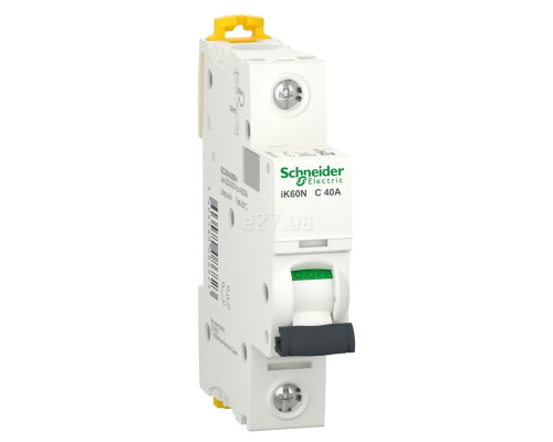 Автоматичний вимикач Schneider Electric A9K24140 Acti9 iK60, 1P, 40A, C, на DIN-рейку